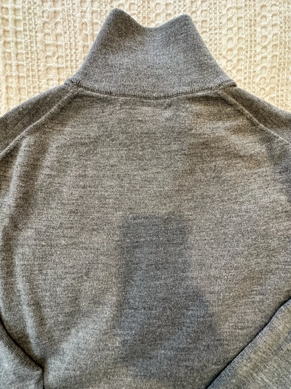 Men’s Banana Republic Quarter Zip Sweater Merino Wool Blend Gray Size M